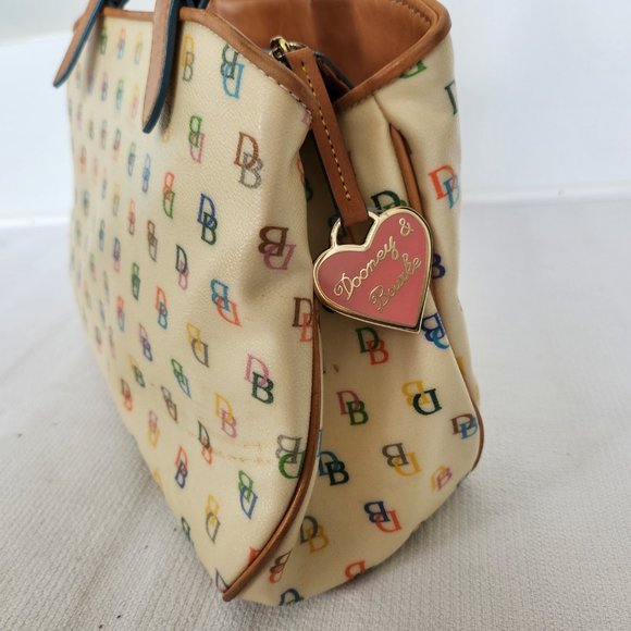 Dooney & Bourke Multi-Colored Leather-Trimmed Monogram Y2K Handle Bag w/Dust Bag - Picture 4 of 16